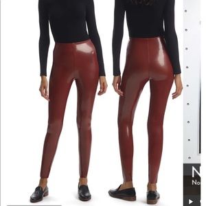 Burgundy dark brown commando leggings large
